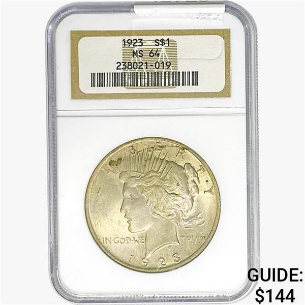 1923 Silver Peace Dollar NGC MS64