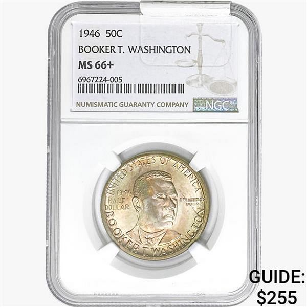 1946 Booker T Half Dollar NGC MS66+