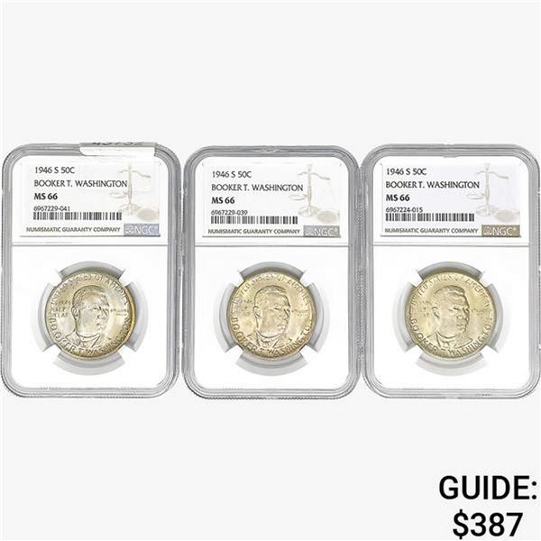 [3]1946-S Booker T Half Dollar NGC MS66