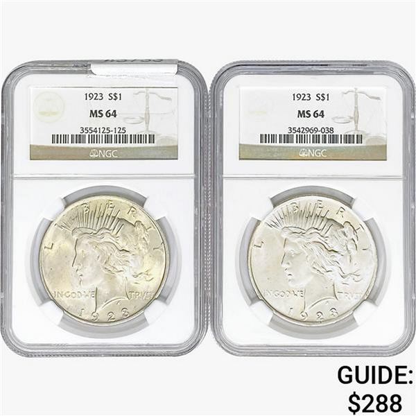 [2]1923 Silver Peace Dollar NGC MS64