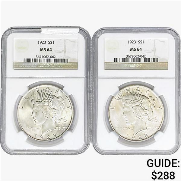 [2]1923 Silver Peace Dollar NGC MS64