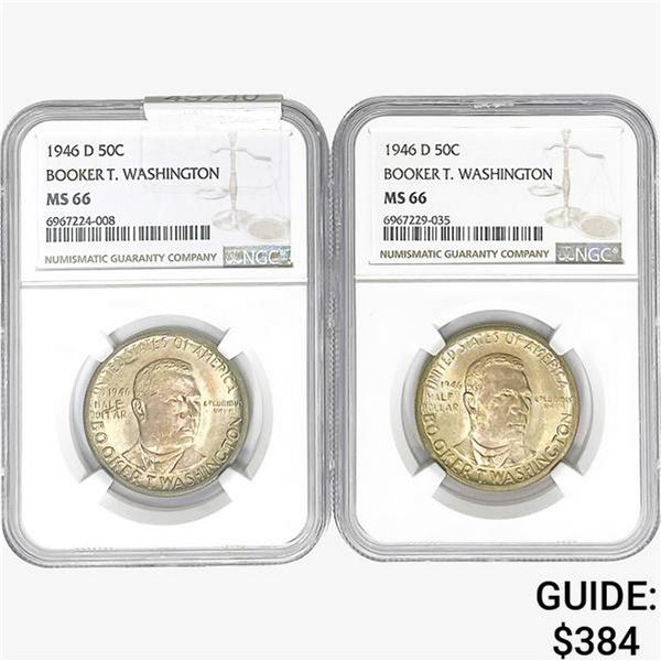 [2]1946-D Booker T Half Dollar NGC MS66
