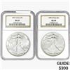 Image 1 : [2]1987 & 1989 Silver Eagle NGC MS69