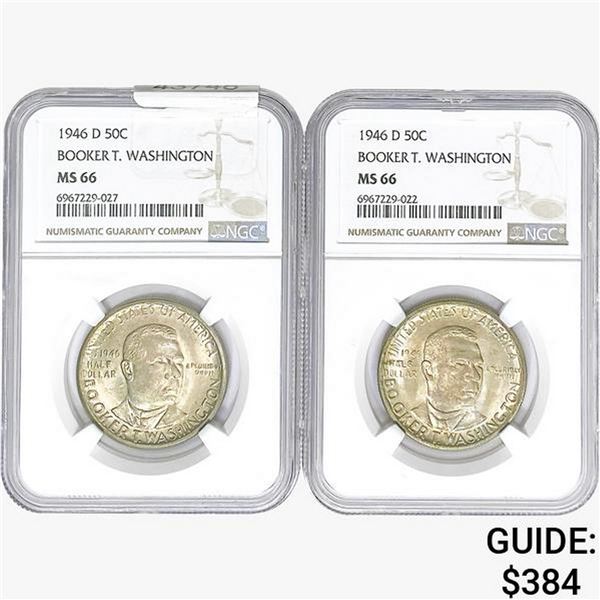 [2]1946-D Booker T Half Dollar NGC MS66