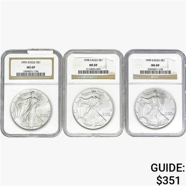 [3]1993-1999 Silver Eagle NGC MS69