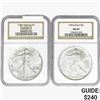 Image 1 : [2]1987 & 1994 Silver Eagle NGC MS69