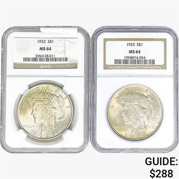 [2]1923 Silver Peace Dollar NGC MS64