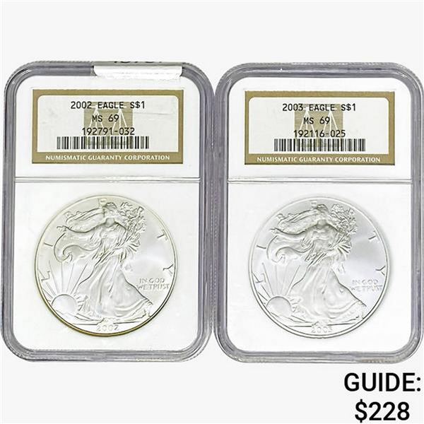 [2]2002-2003 Silver Eagle NGC MS69