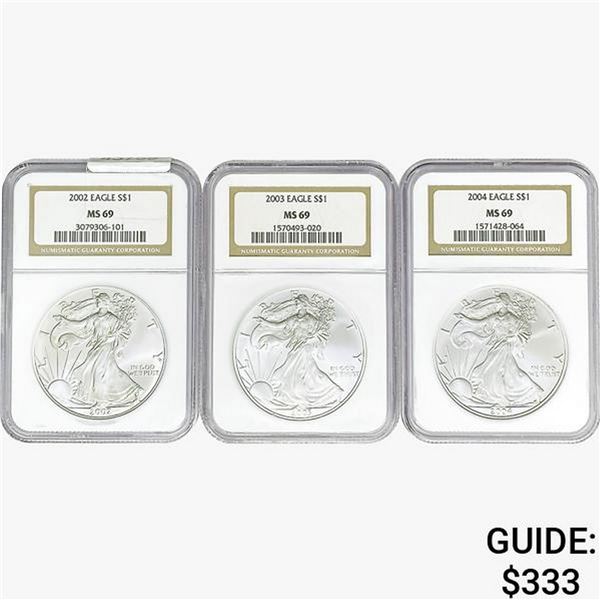 [3]2002-2004 Silver Eagle NGC MS69