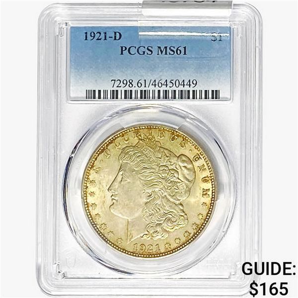 1921-D Morgan Silver Dollar PCGS MS61
