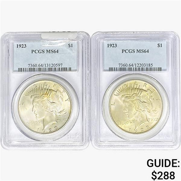 [2]1923 Silver Peace Dollar PCGS MS64