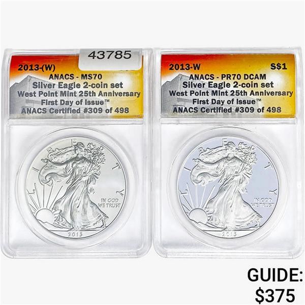 [2]2013-W Silver Eagle ANACS MS/PR70