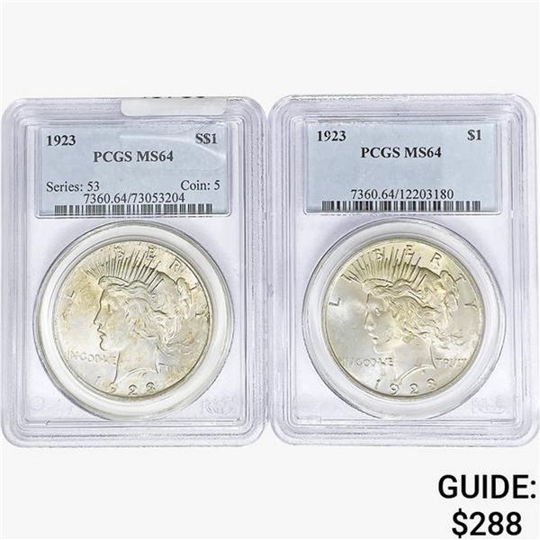 [2]1923 Silver Peace Dollar PCGS MS64