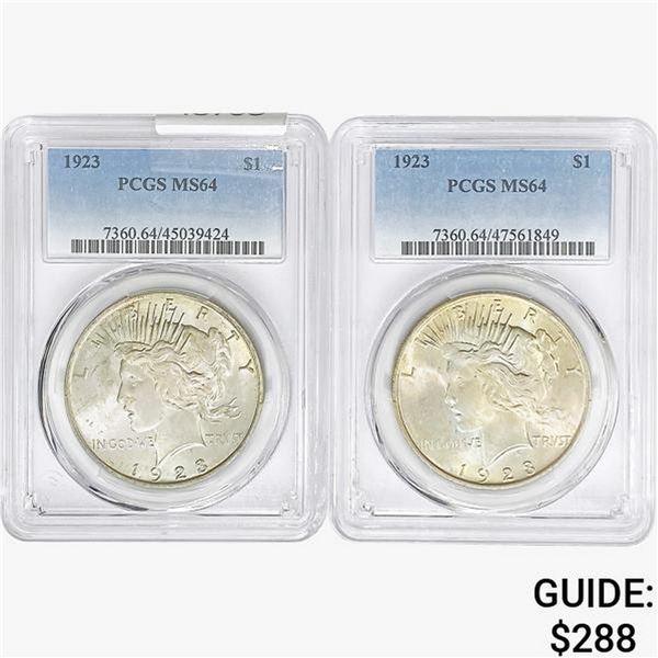 [2]1923 Silver Peace Dollar PCGS MS64