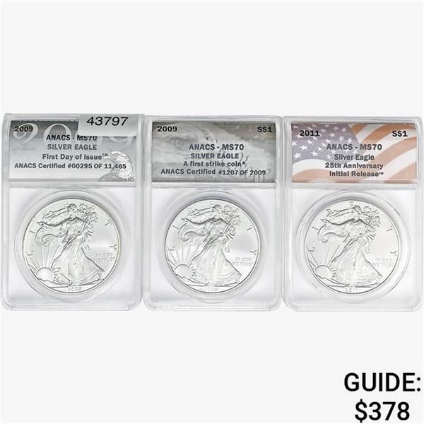 [3]2009-2011 Silver Eagle ANACS MS70