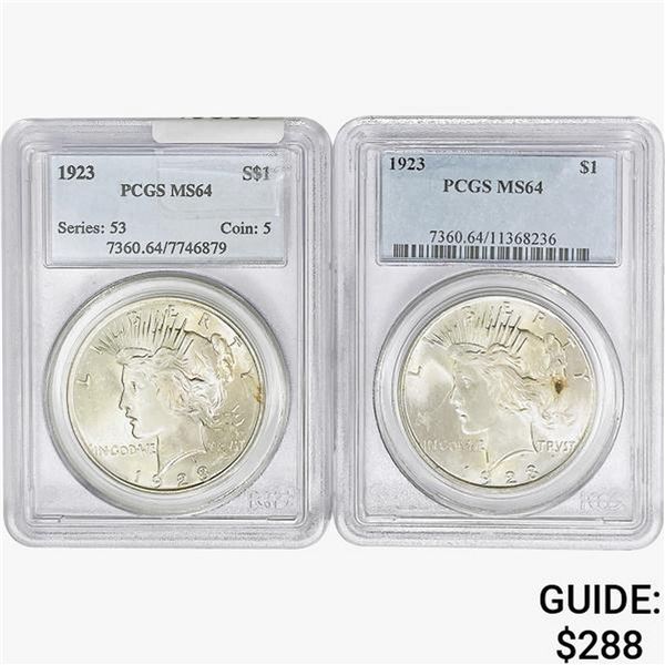 [2]1923 Silver Peace Dollar PCGS MS64