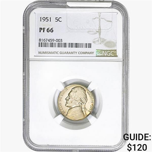 1951 Jefferson Nickel NGC PF66