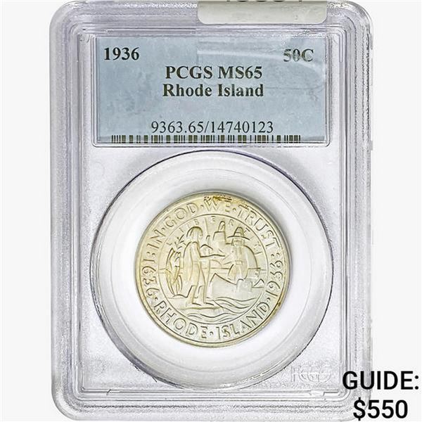 1936 Rhode Island Half Dollar PCGS MS65