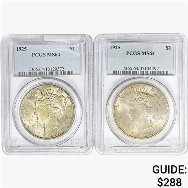 [2]1925 Silver Peace Dollar PCGS MS64