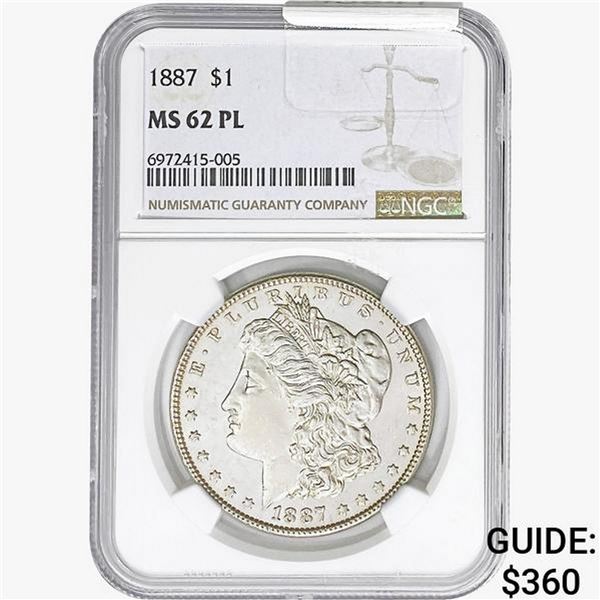 1887 Morgan Silver Dollar NGC MS62 PL
