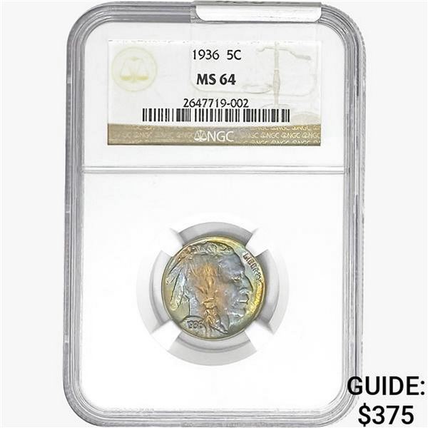 1936 Buffalo Nickel NGC MS64