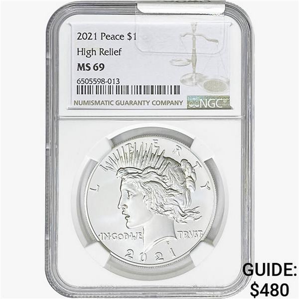 2021 Silver Peace Dollar NGC MS69 HR