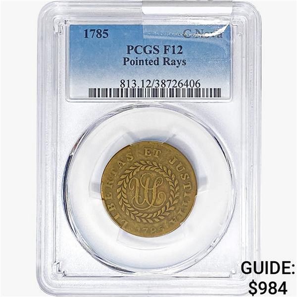1785 Nova Constellatio PCGS F12 Pointed Rays