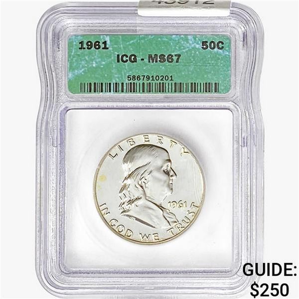 1961 Franklin Half Dollar ICG MS67