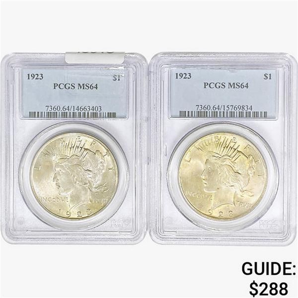 [2]1923 Silver Peace Dollar PCGS MS64