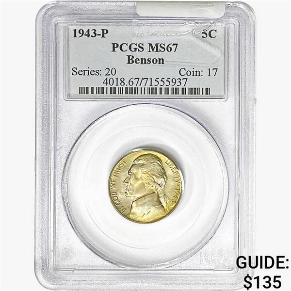 1943-P Jefferson Nickel PCGS MS67  Benson