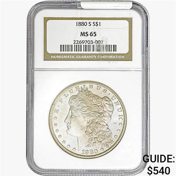 1880-S Morgan Silver Dollar NGC MS65