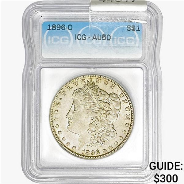 1896-O Morgan Silver Dollar ICG AU50