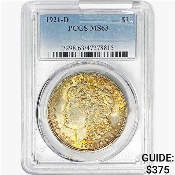 1921-D Morgan Silver Dollar PCGS MS63