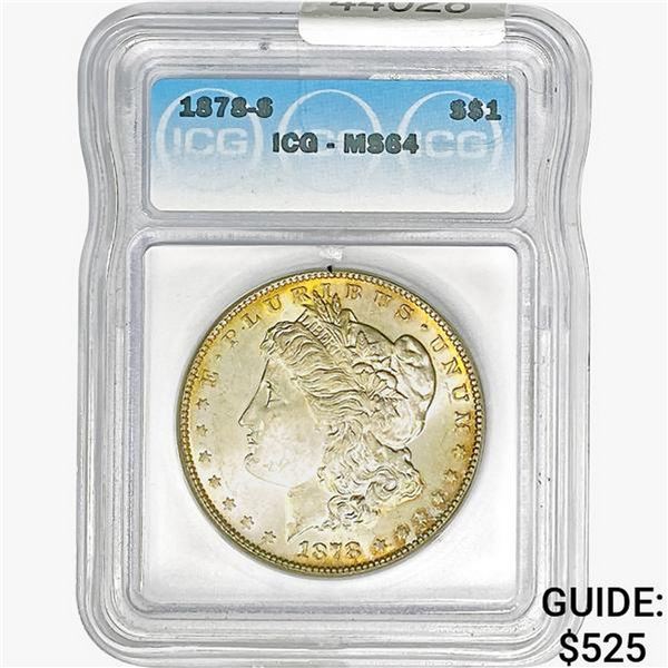 1878-S Morgan Silver Dollar ICG MS64