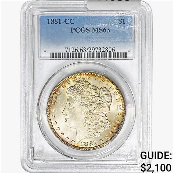 1881-CC Morgan Silver Dollar PCGS MS63