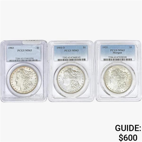 [3]1903-1921 Morgan Silver Dollar PCGS MS63