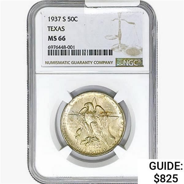1937-S Texas Half Dollar NGC MS66