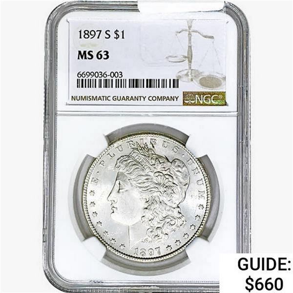 1897-S Morgan Silver Dollar NGC MS63