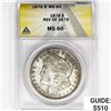 Image 1 : 1878 Rev 79 Morgan Silver Dollar ANACS MS60