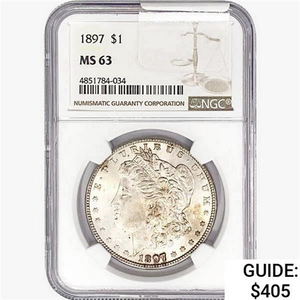 1897 Morgan Silver Dollar NGC MS63