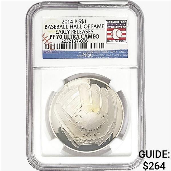 2014-P Silver $1-Hall of Fame NGC PF/MS70 UC