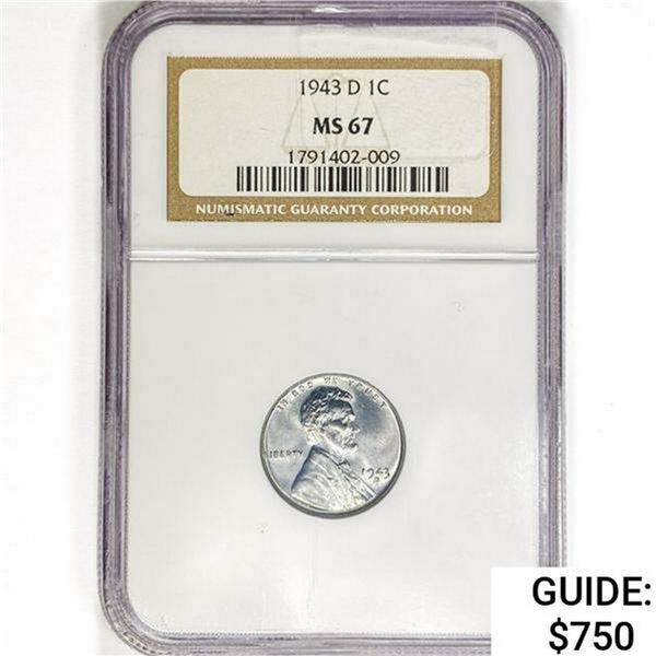 1943-D Wheat Cent NGC MS67