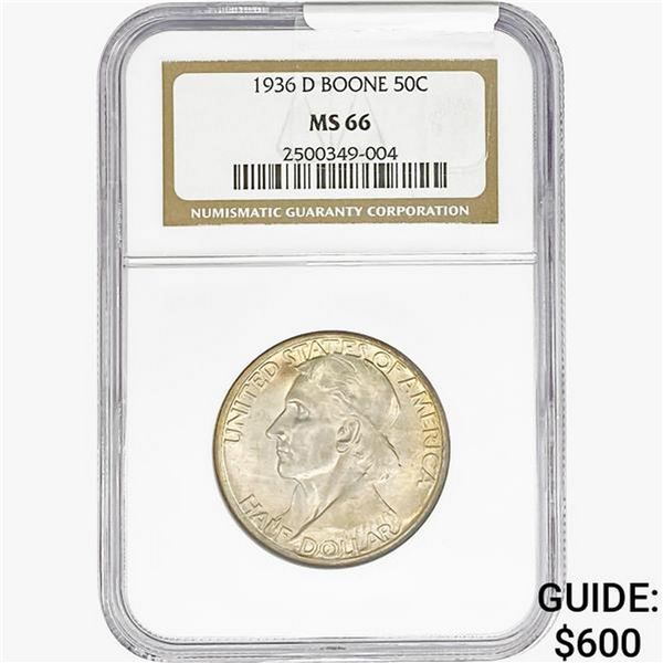 1936-D Boone Half Dollar NGC MS66