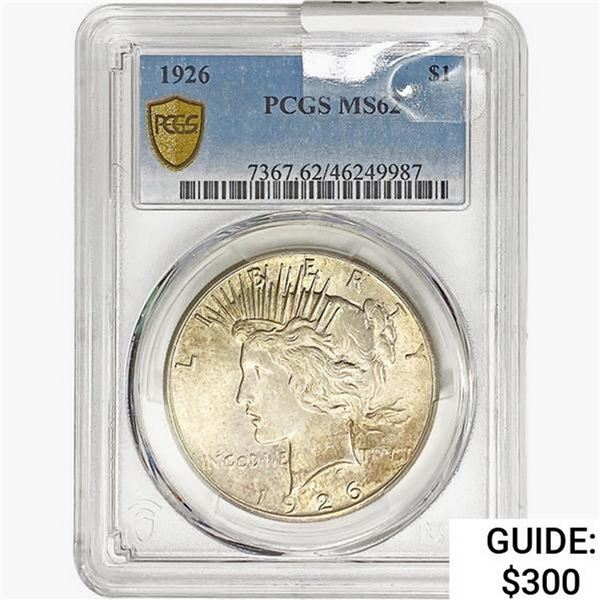 1926 Silver Peace Dollar PCGS MS62