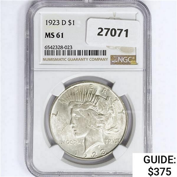 1923-D Silver Peace Dollar NGC MS61