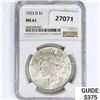 Image 1 : 1923-D Silver Peace Dollar NGC MS61