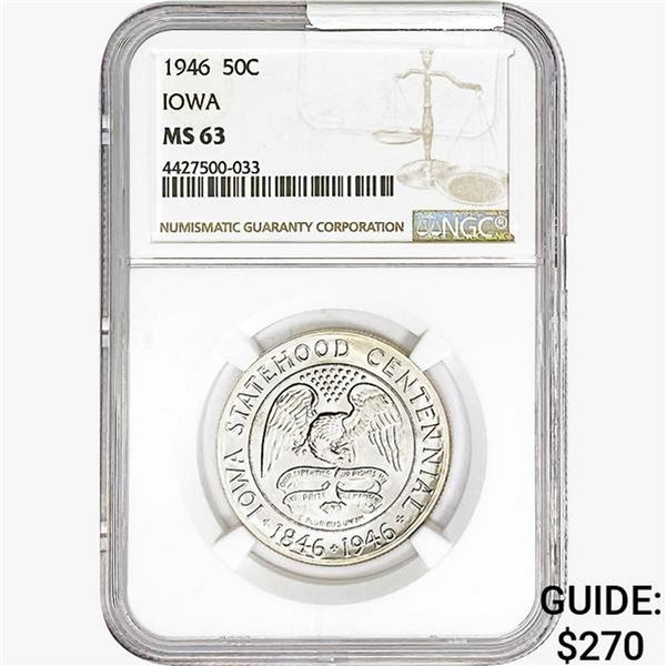 1946 Iowa Half Dollar NGC MS63
