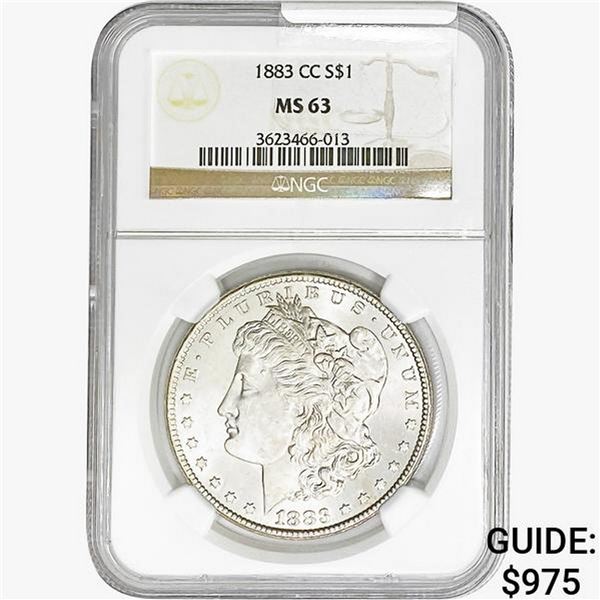 1883-CC Morgan Silver Dollar NGC MS63