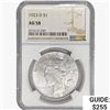 1923-D Silver Peace Dollar NGC AU58