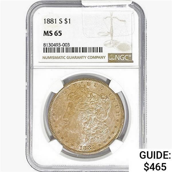 1881-S Morgan Silver Dollar NGC MS65